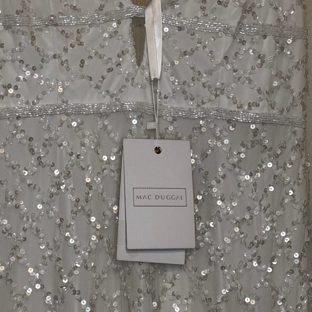 Mac Duggal Ivory Sequin Evening Gown - Picture 4 of 14